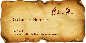 Csibrik Henrik névjegykártya