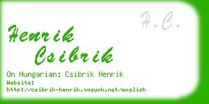 henrik csibrik business card